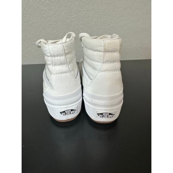 Vans Sk8 Hi Stacked High Top Platform Sneakers White Shoes Women 7 Skateboarding - Picture 15 of 16